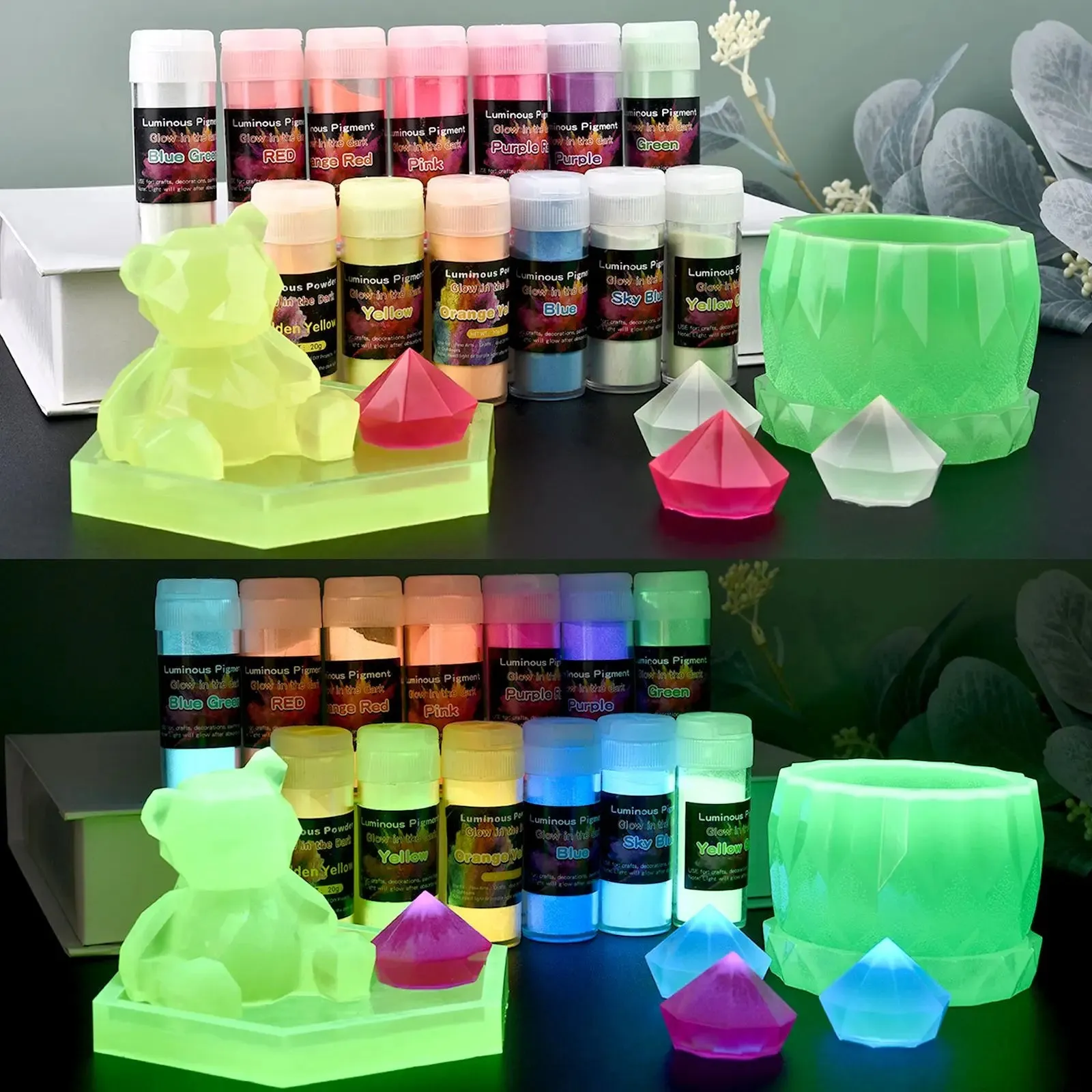 ELMAS Luminous Epoxy Resin Pigment Powder for DIY Jewelry