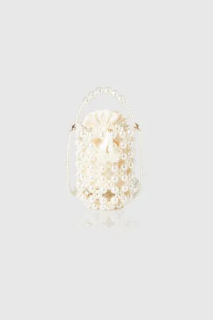 Embellished Pearl Reticulated Evening Handbag