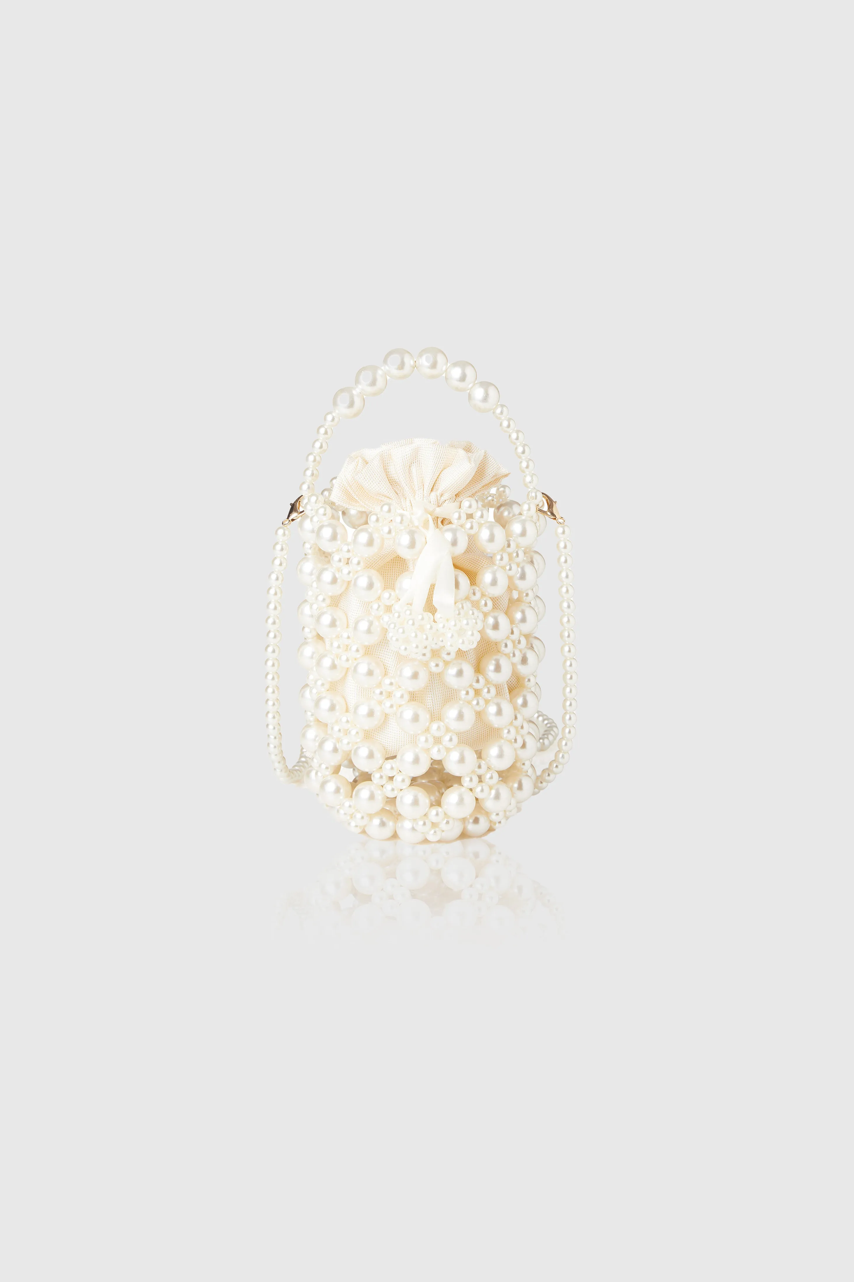 Embellished Pearl Reticulated Evening Handbag