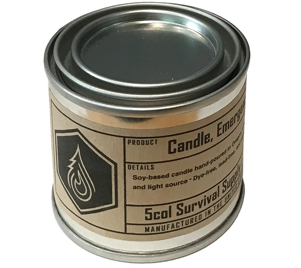 Emergency Candle, Soy-based, 4 oz. - 5col Survival Supply