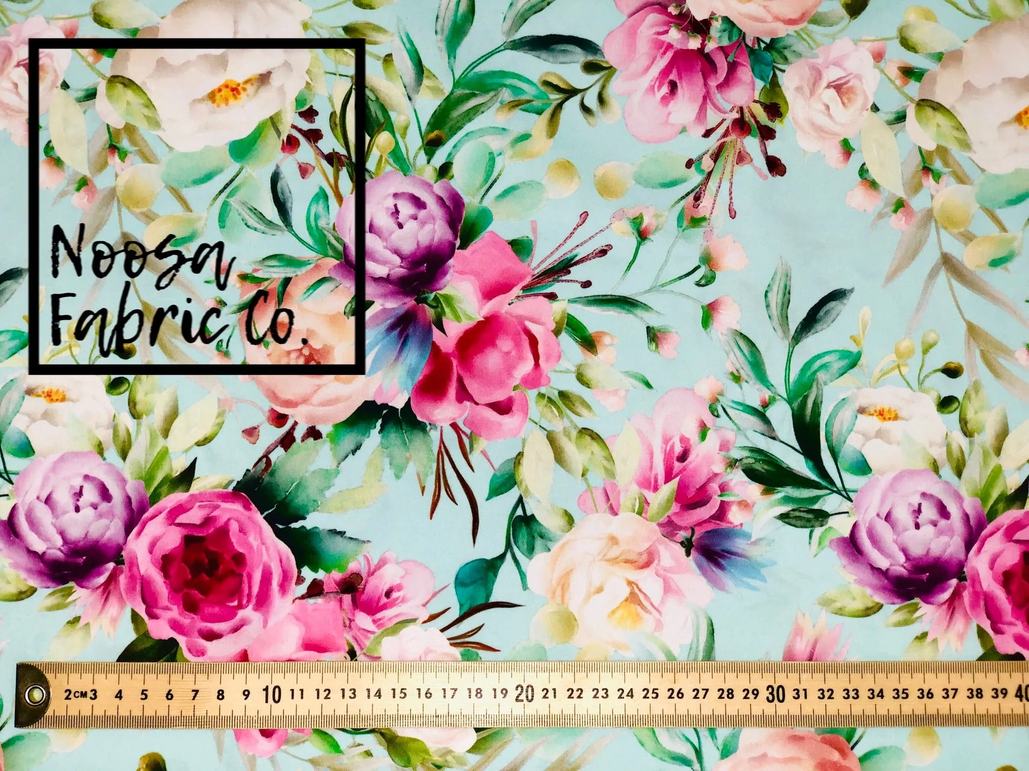 Evelyn ‘Aqua’ Digital Print Fabric