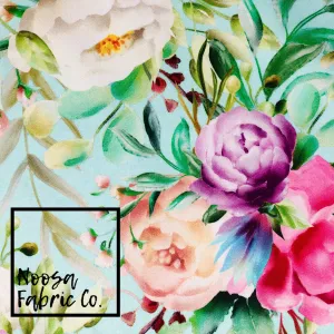 Evelyn ‘Aqua’ Digital Print Fabric