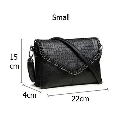 Faux Leather Crocodile Crossbody Evening Bag