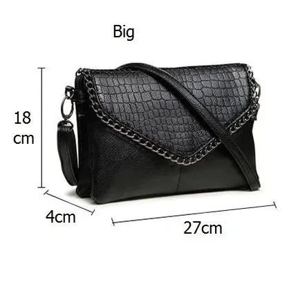 Faux Leather Crocodile Crossbody Evening Bag