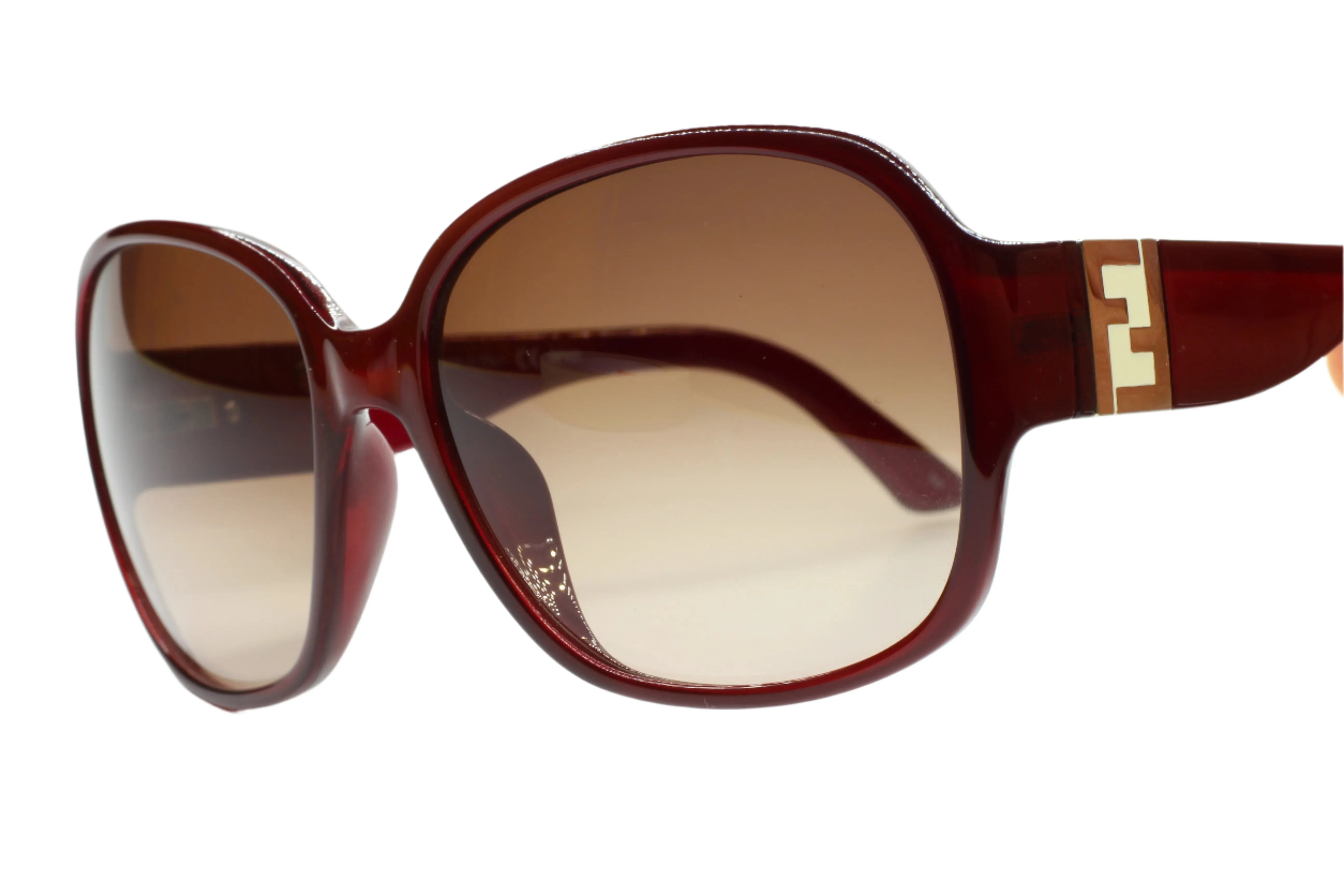 Fendi FS5336 532 Burgundy Gold Italy Luxury Sunglasses