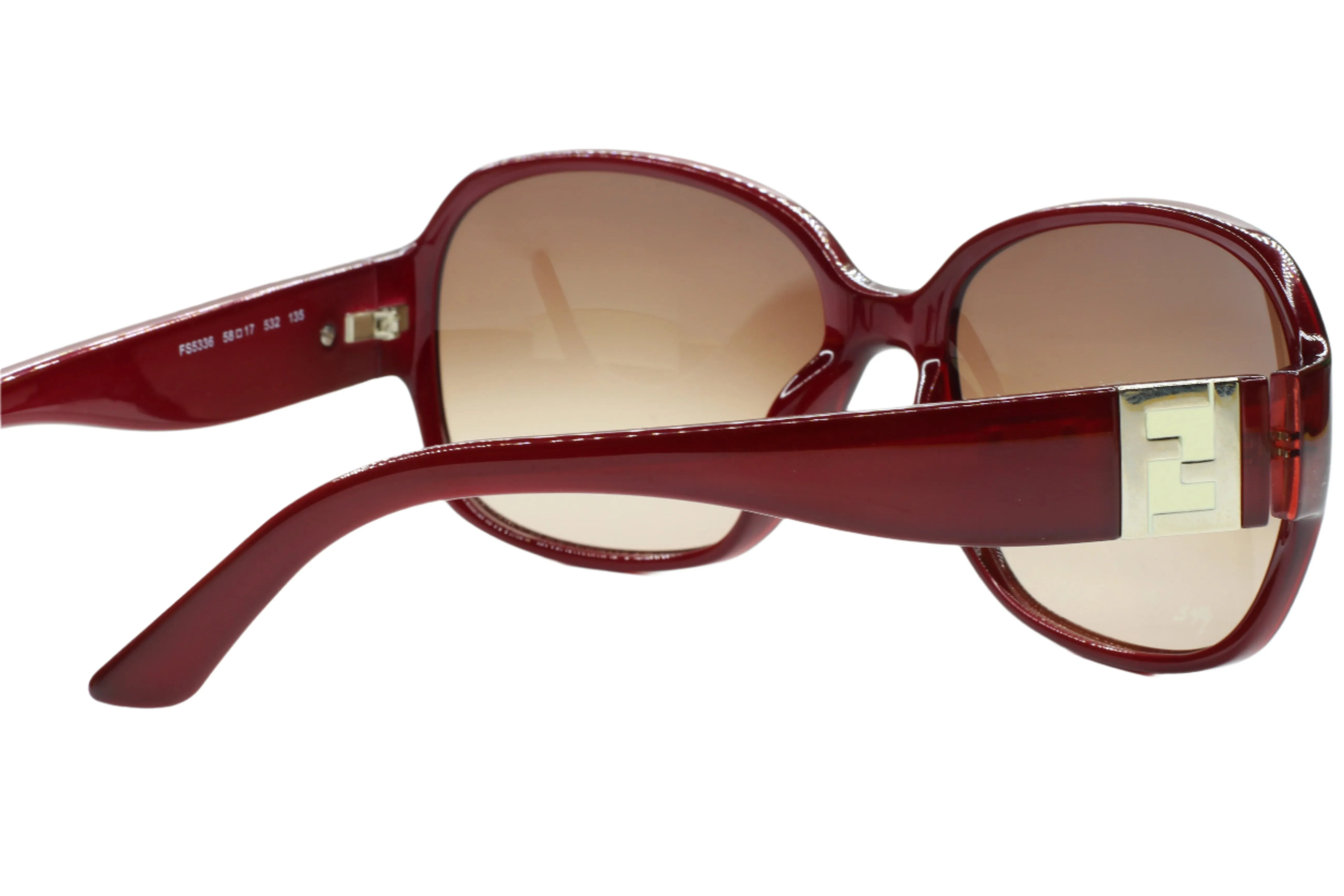 Fendi FS5336 532 Burgundy Gold Italy Luxury Sunglasses