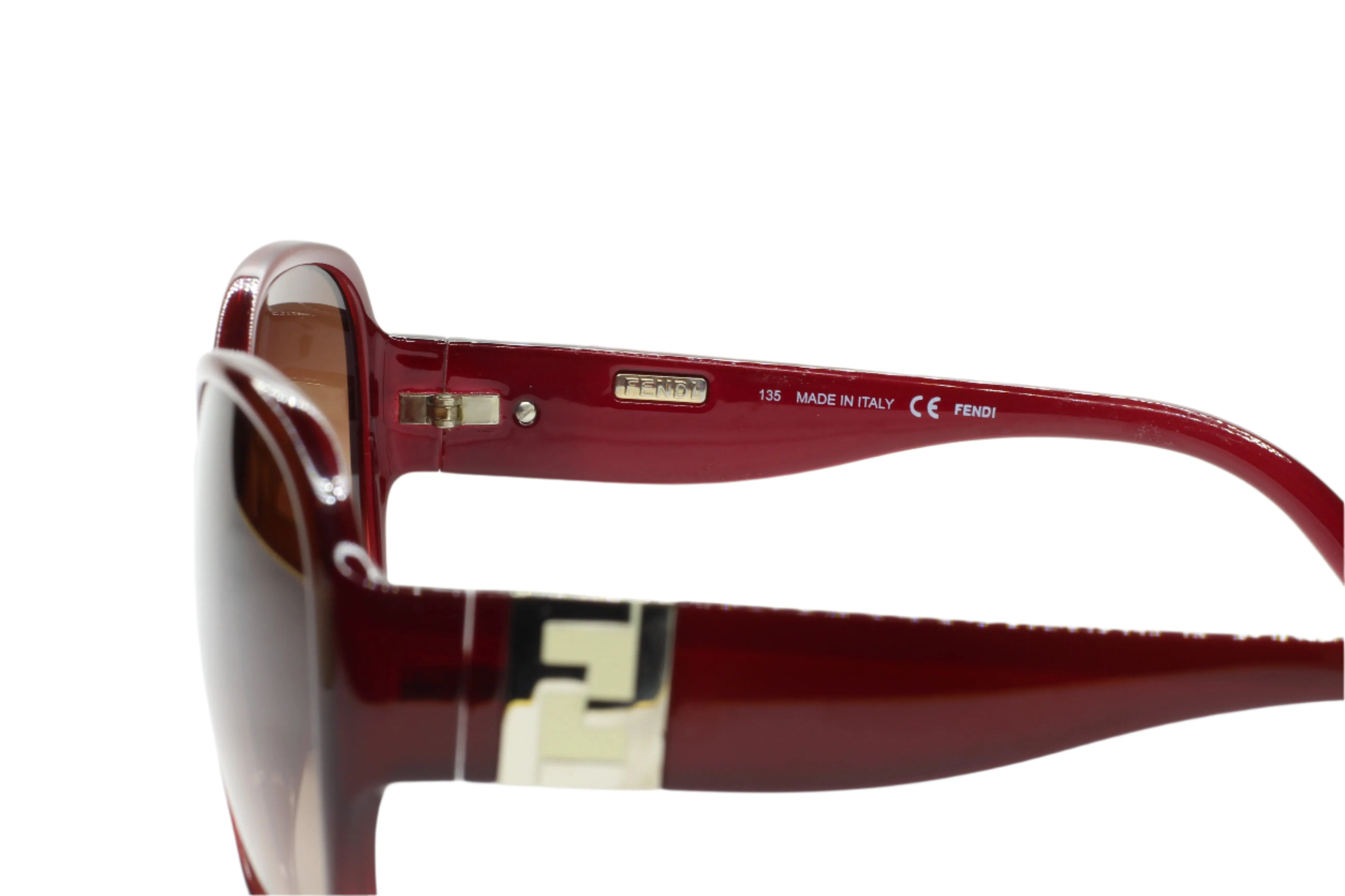 Fendi FS5336 532 Burgundy Gold Italy Luxury Sunglasses