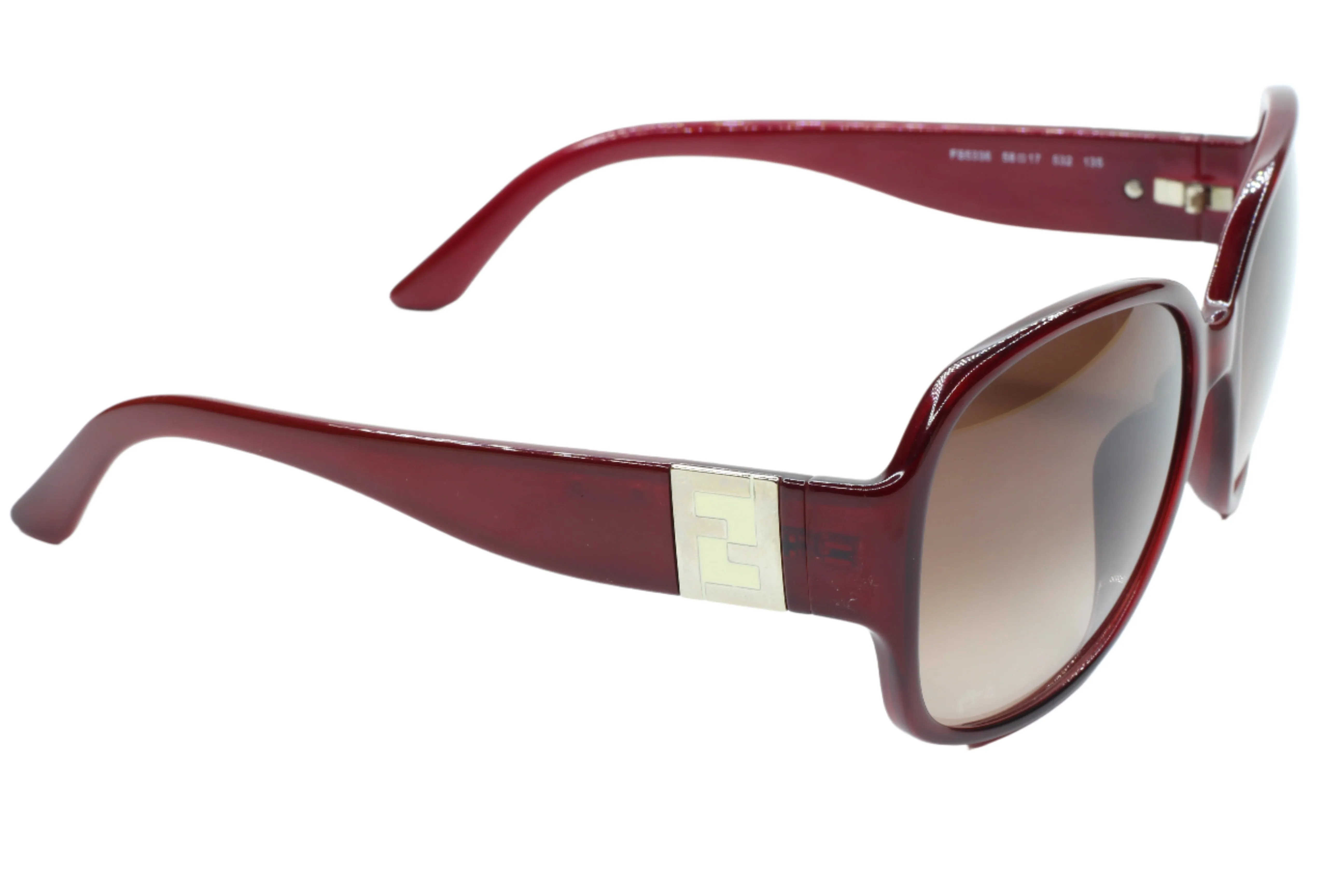Fendi FS5336 532 Burgundy Gold Italy Luxury Sunglasses