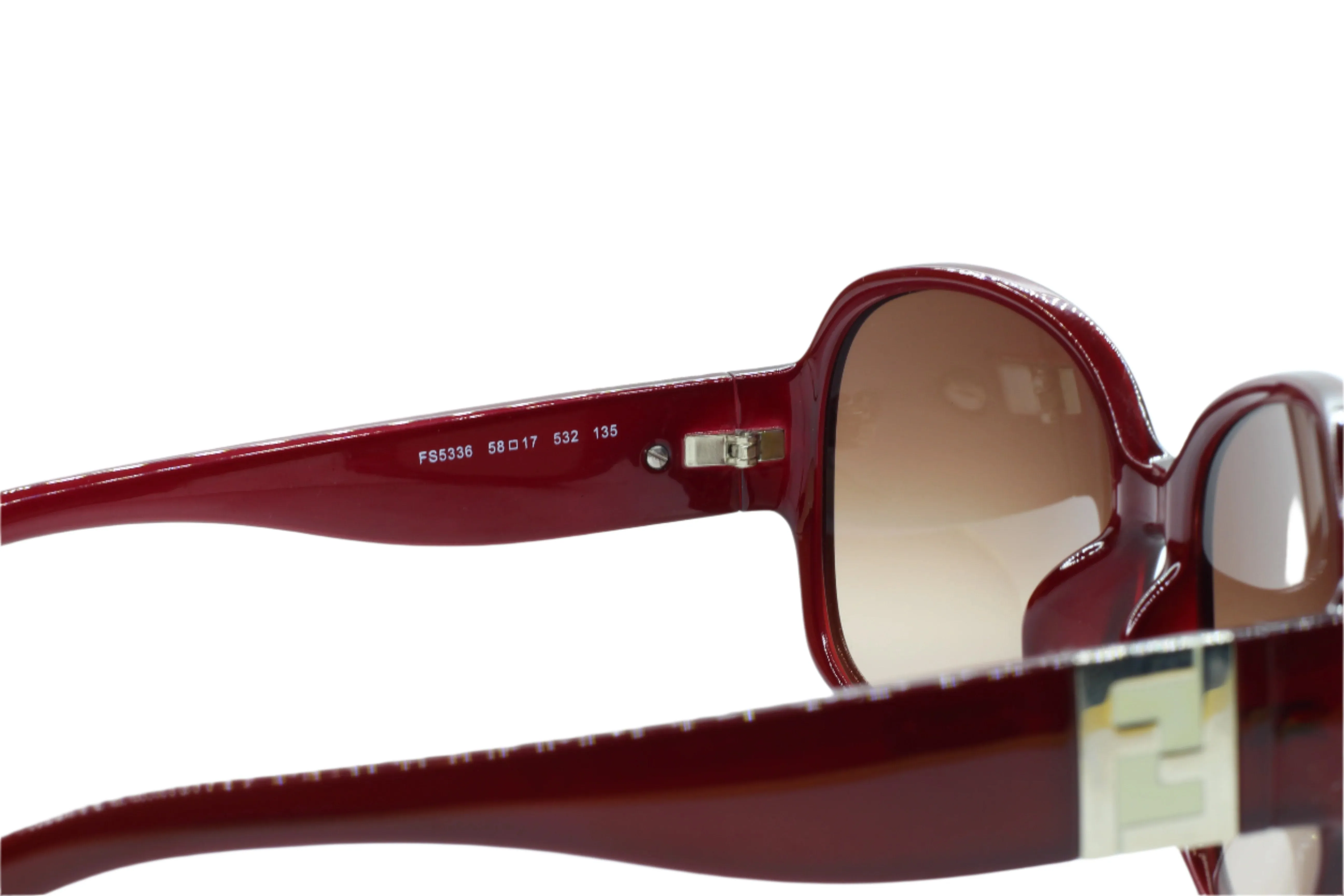 Fendi FS5336 532 Burgundy Gold Italy Luxury Sunglasses