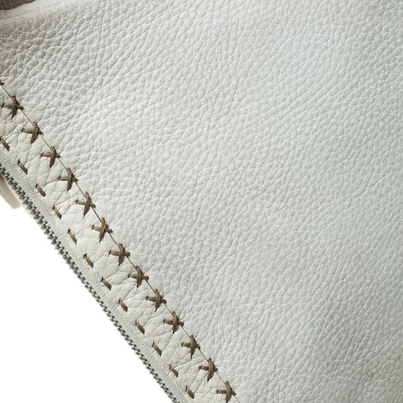 Fendi Ivory Selleria Leather Small Oyster Hobo