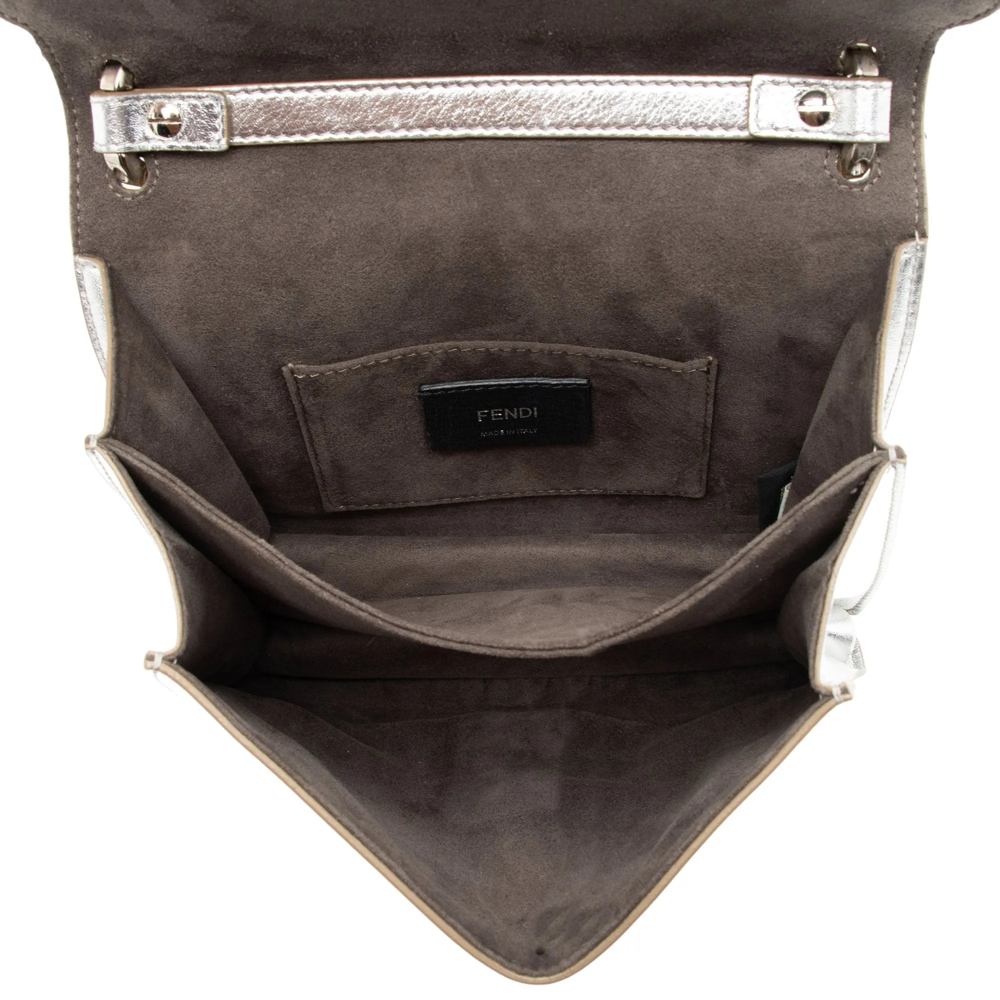 Fendi Metallic Studded Vitello Kan I Small Shoulder Bag