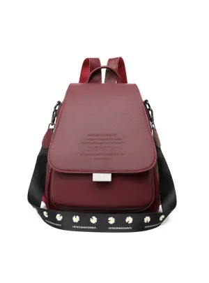 Folding Soft Leather Backpack