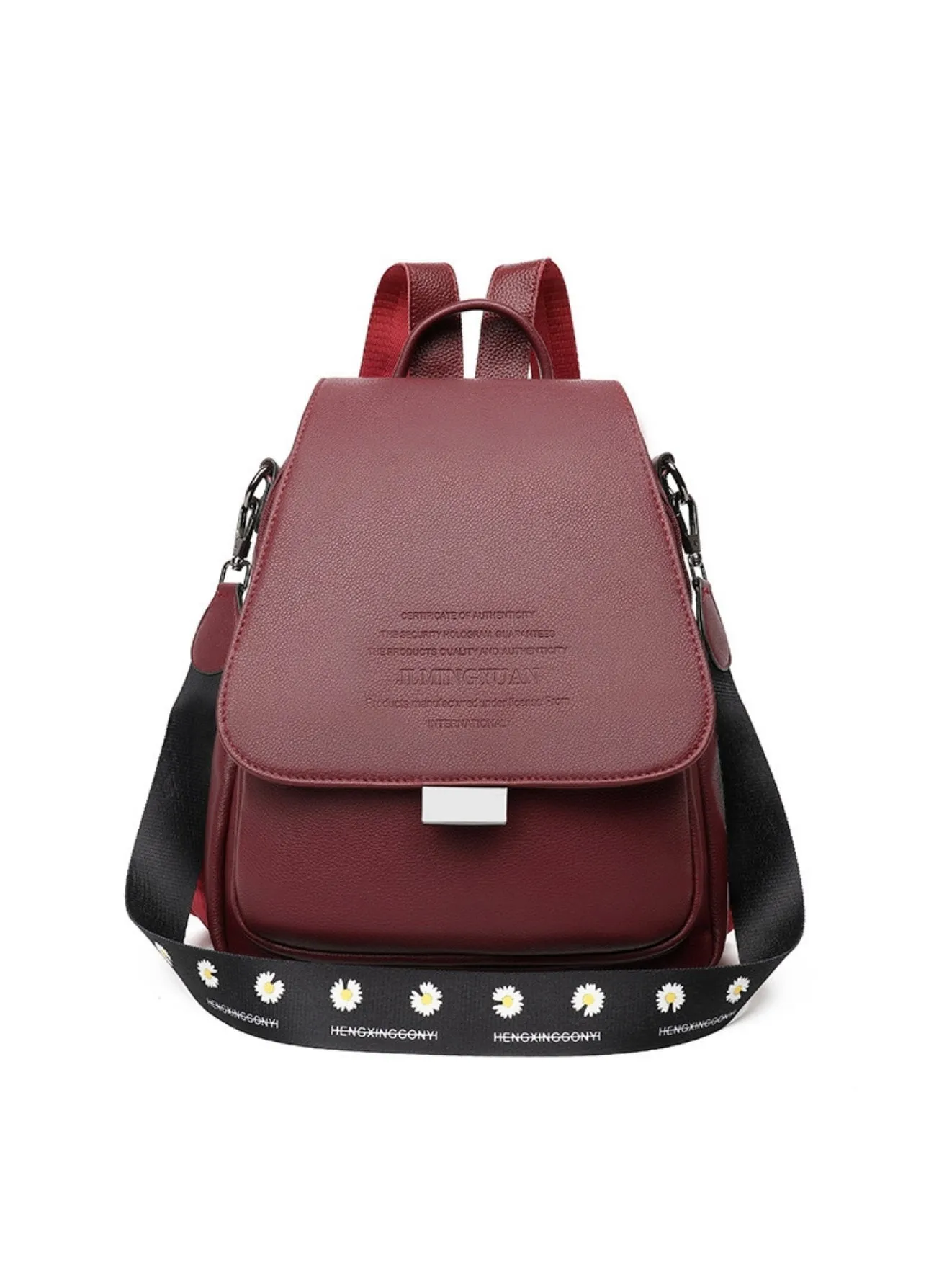 Folding Soft Leather Backpack