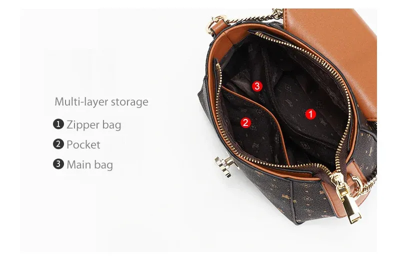 FOXER Brand Printing Women Shoulder Bag High Quality PVC Leather Fashion Messenger Bag