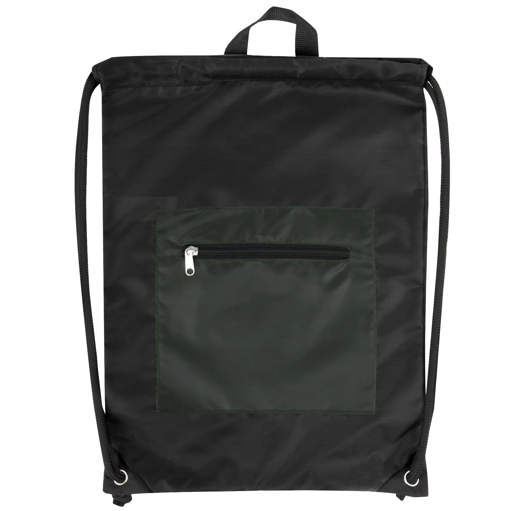 Front Zippered Drawstring Backpack - 3-Colors