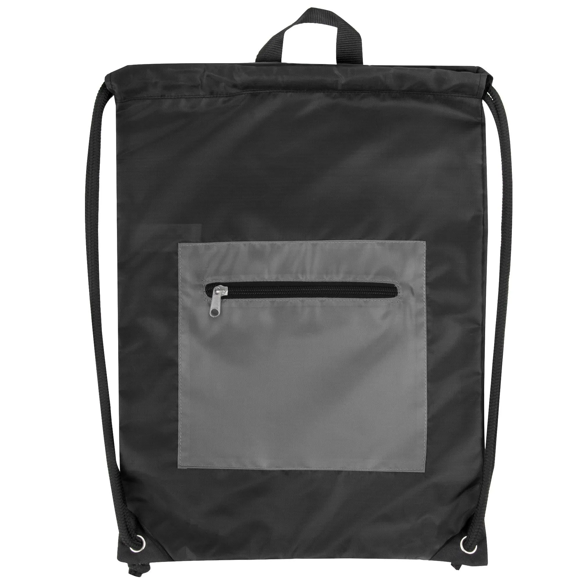 Front Zippered Drawstring Backpack - 3-Colors