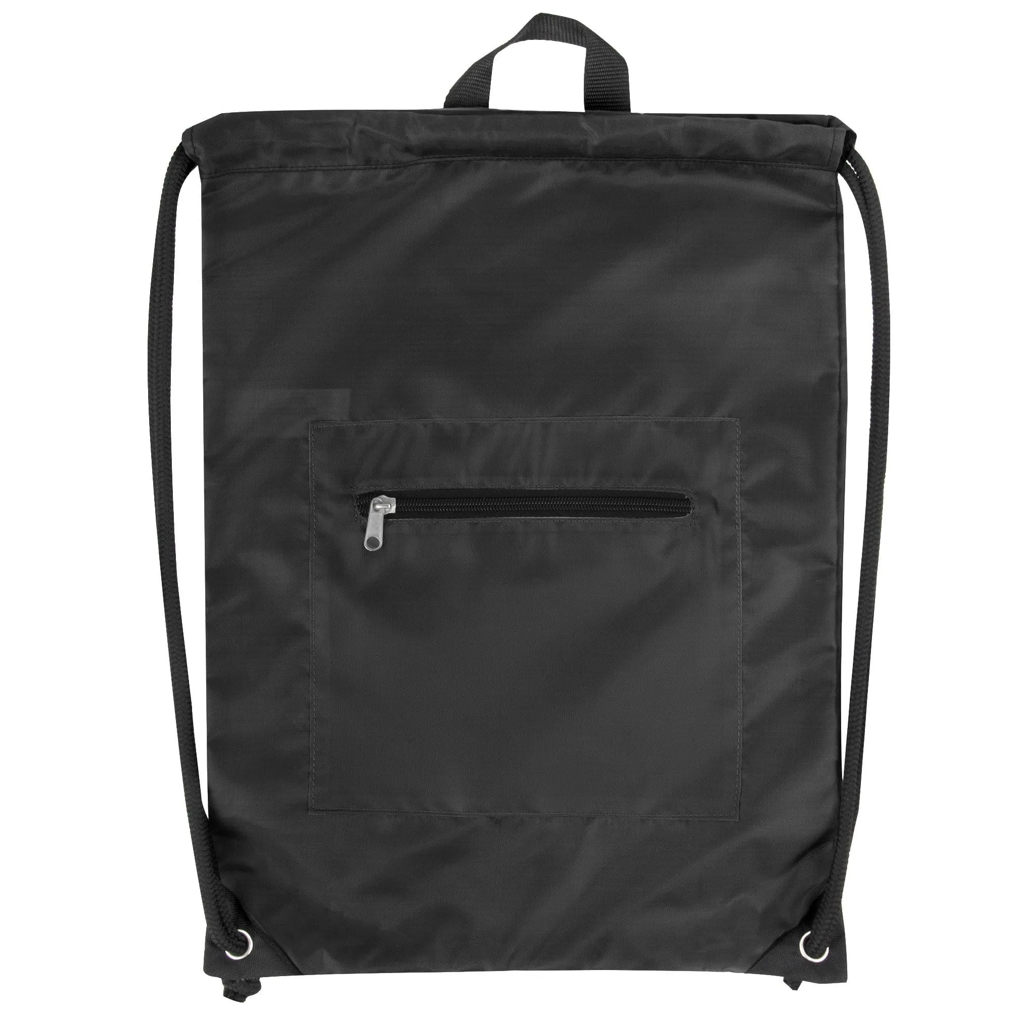 Front Zippered Drawstring Backpack - 3-Colors