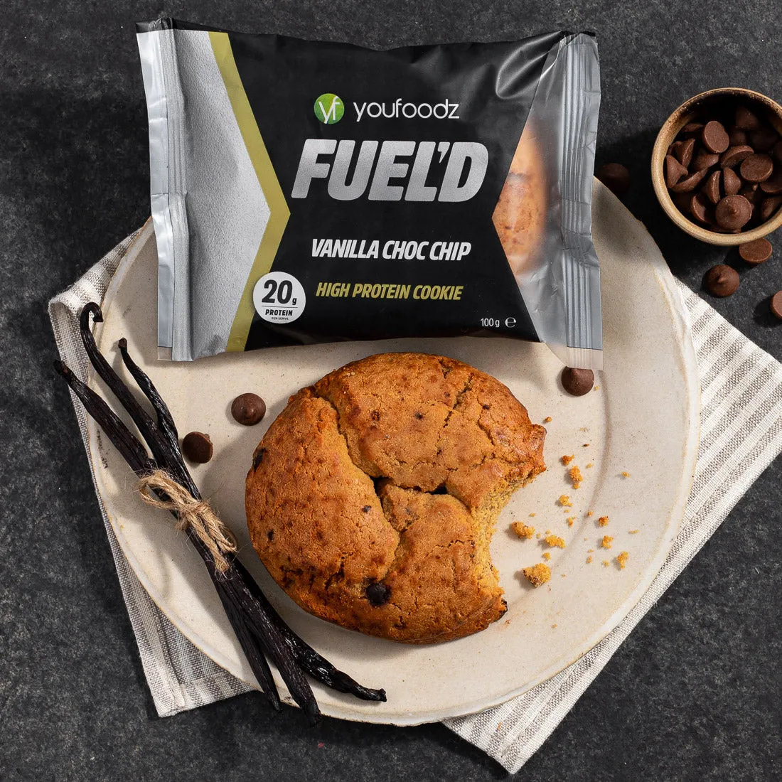 FUEL'D Vanilla Choc Chip High Protein Cookie