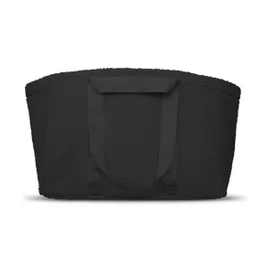 Fuzzy Shopper Tote in Black Faux Shearling