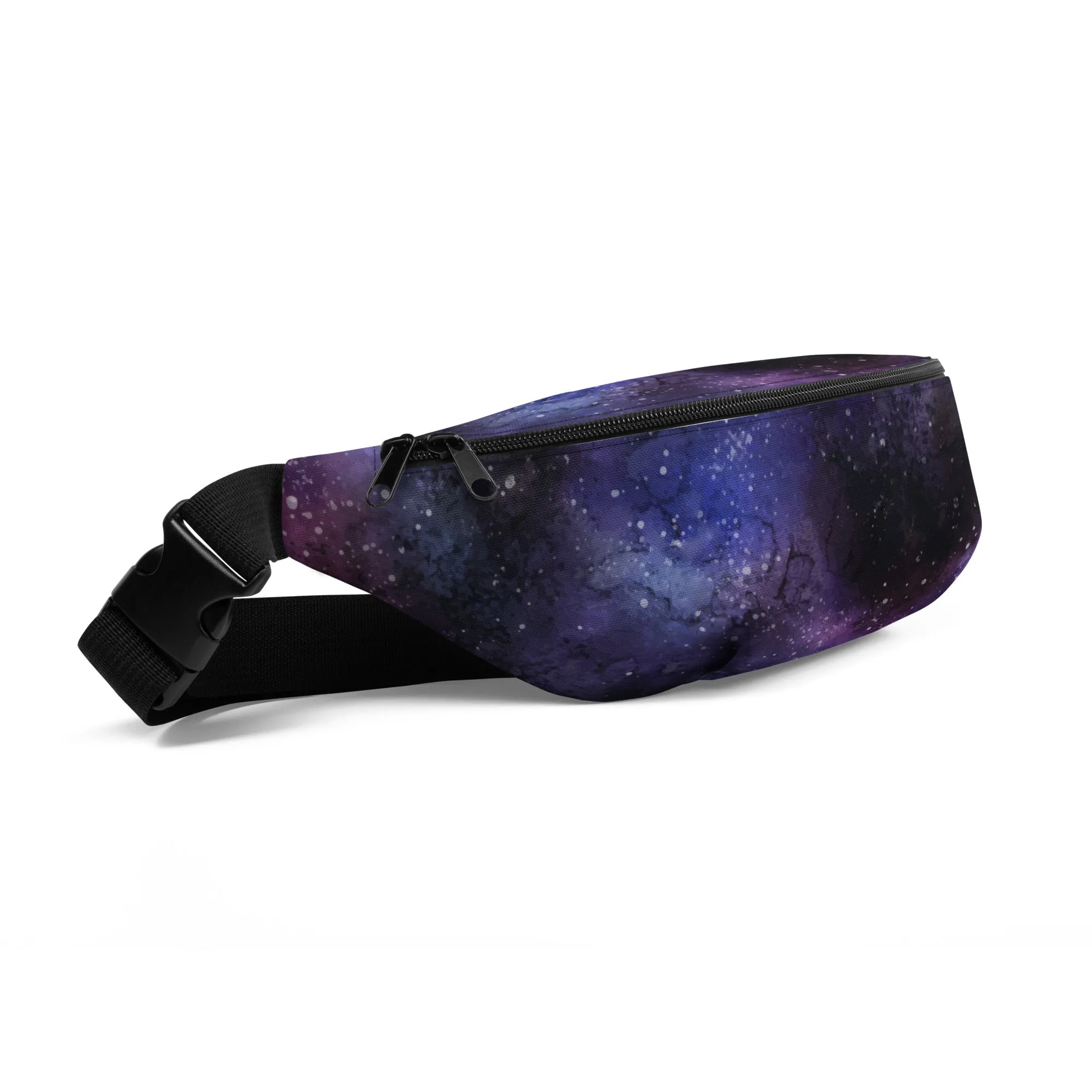 Galaxy Fanny Pack, Space Universe Purple Women Men Waist Hip Bum Bag 90s Designer Belt Hip Waist Crossbody Shoulder Festival Rave Bag