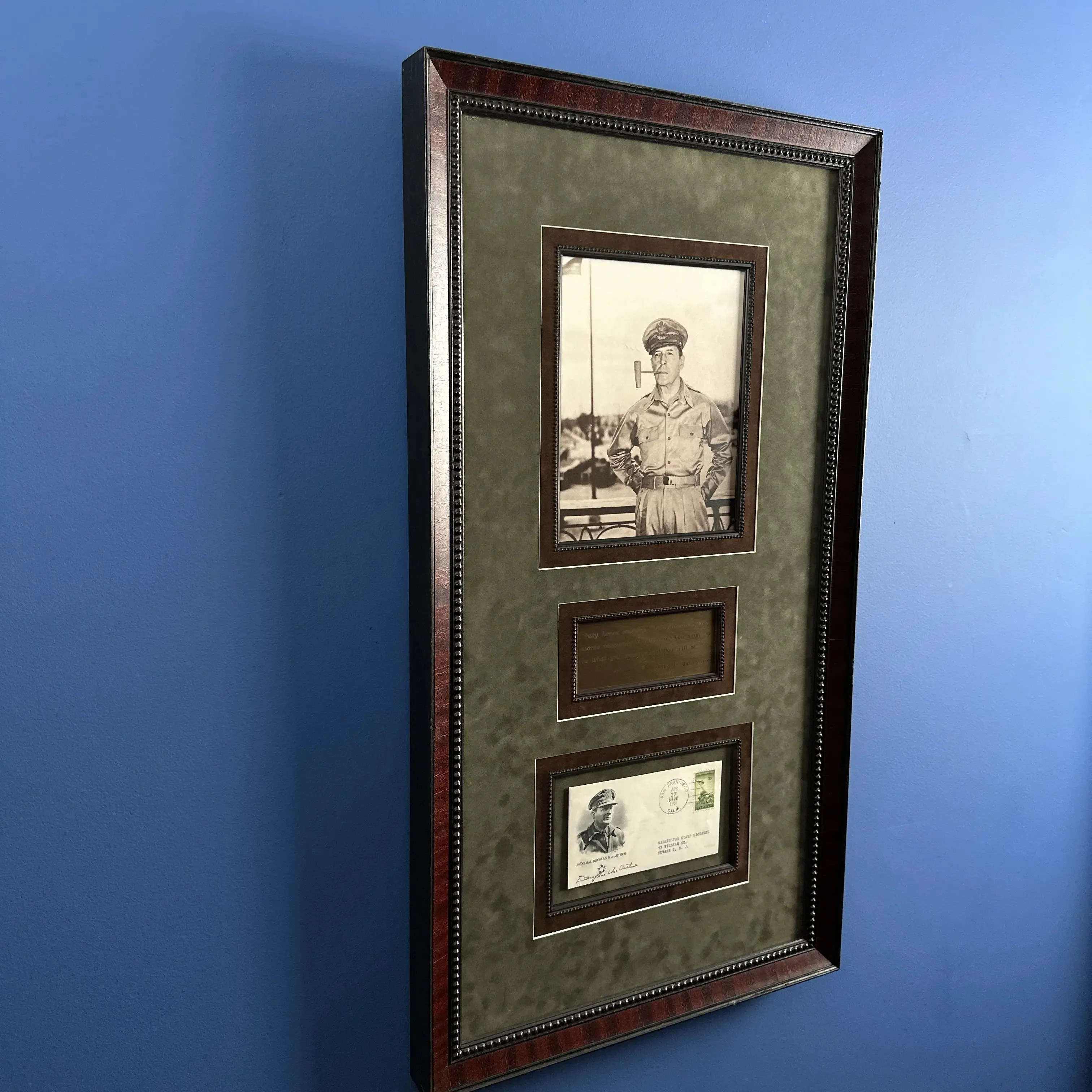General Douglas MacArthur - Framed with signature - "Duty, honor, country . . ."