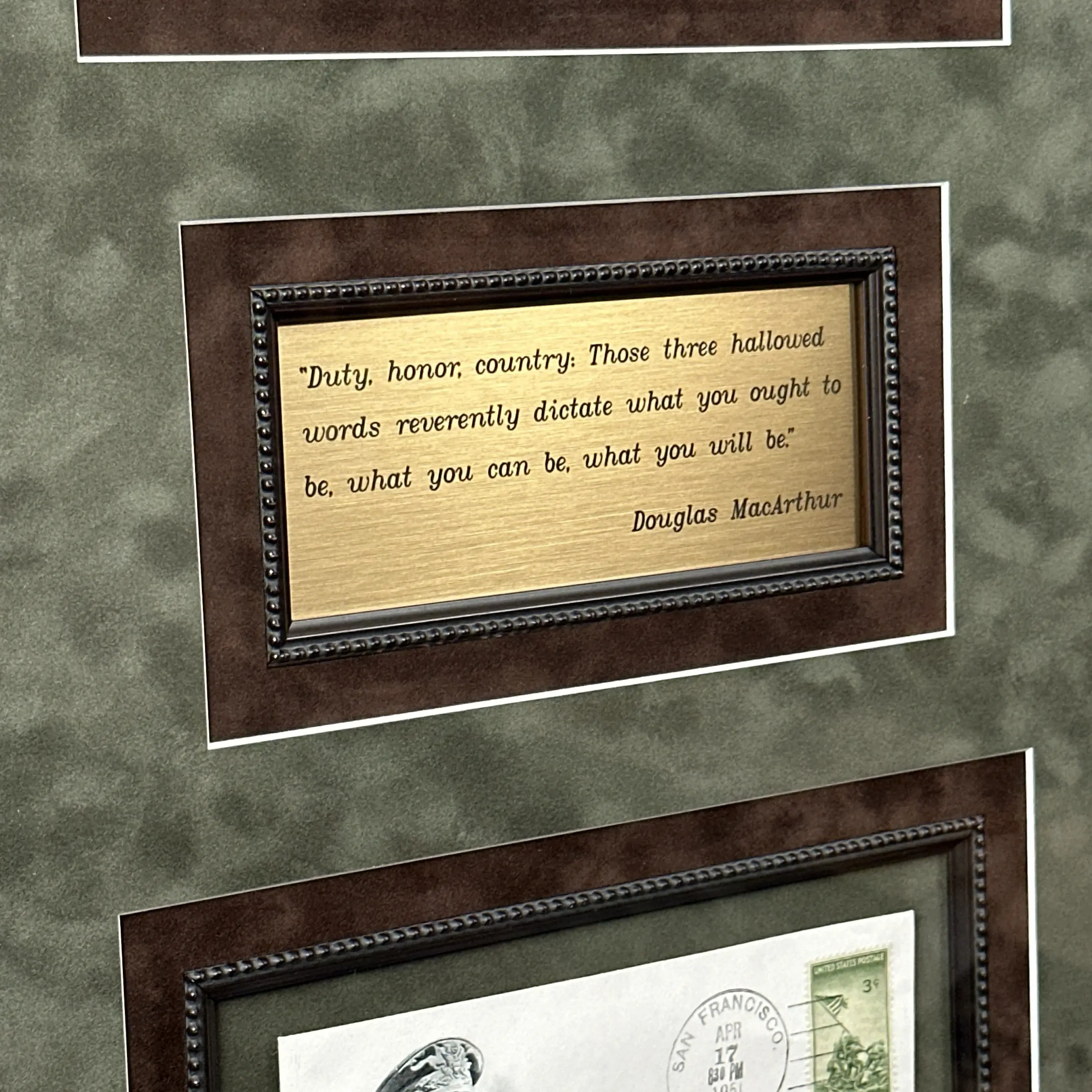 General Douglas MacArthur - Framed with signature - "Duty, honor, country . . ."