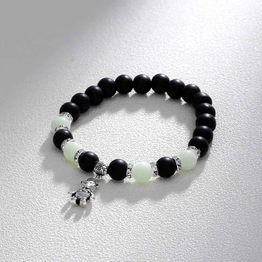 Glass Bead Luminous Bear Bracelet