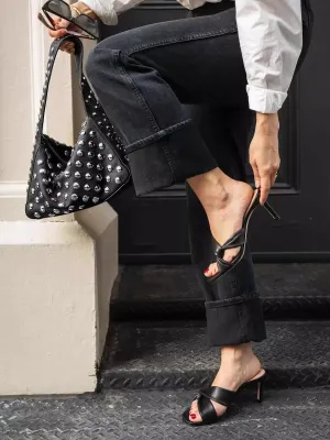Got It Secured Black Studded Handbag