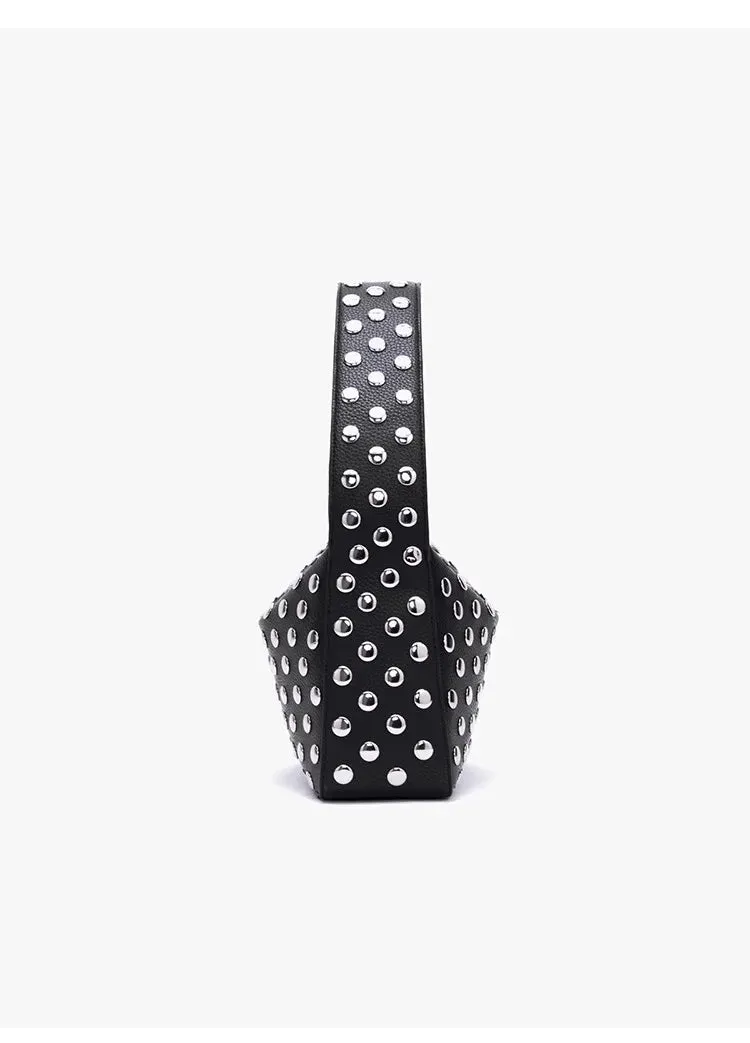Got It Secured Black Studded Handbag