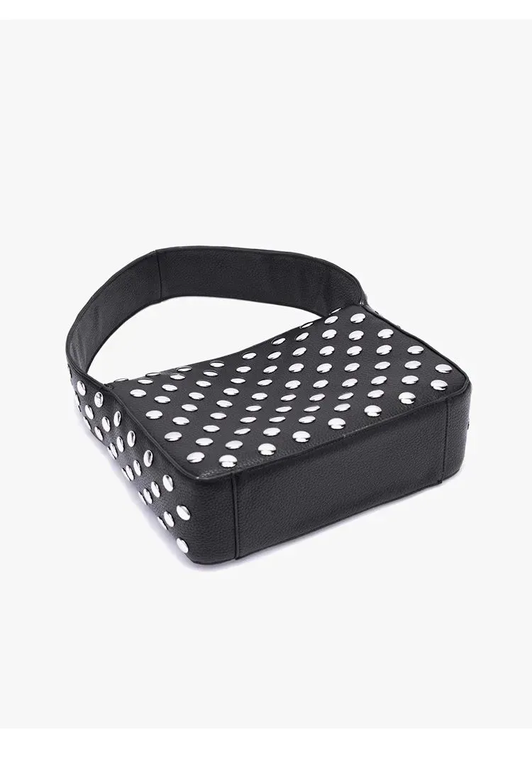 Got It Secured Black Studded Handbag