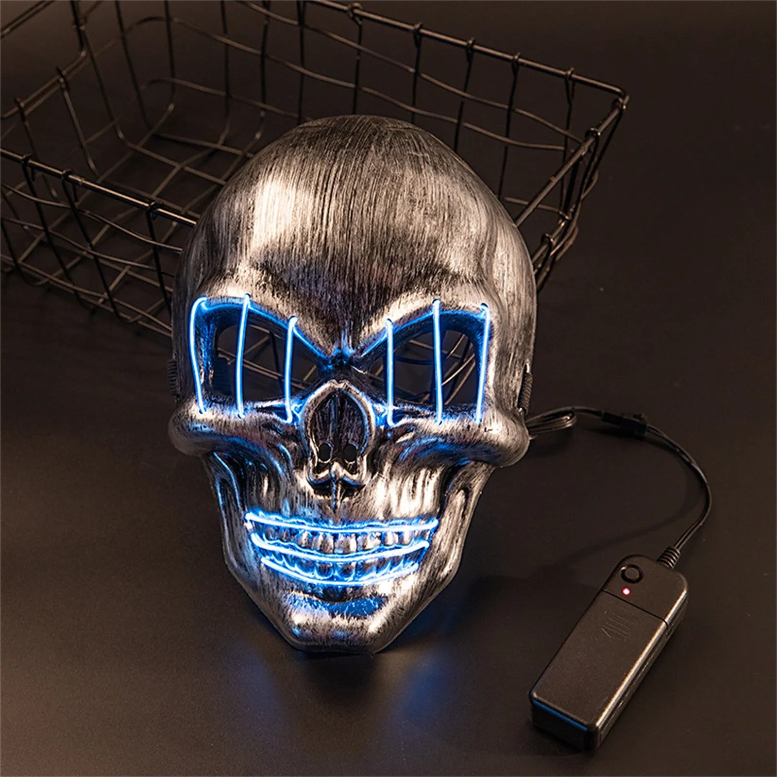 Halloween Glowing Mask Skull And Crossbones Cold Light Mask