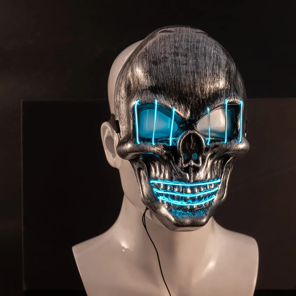 Halloween Glowing Mask Skull And Crossbones Cold Light Mask
