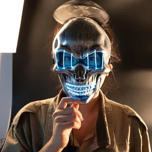 Halloween Glowing Mask Skull And Crossbones Cold Light Mask