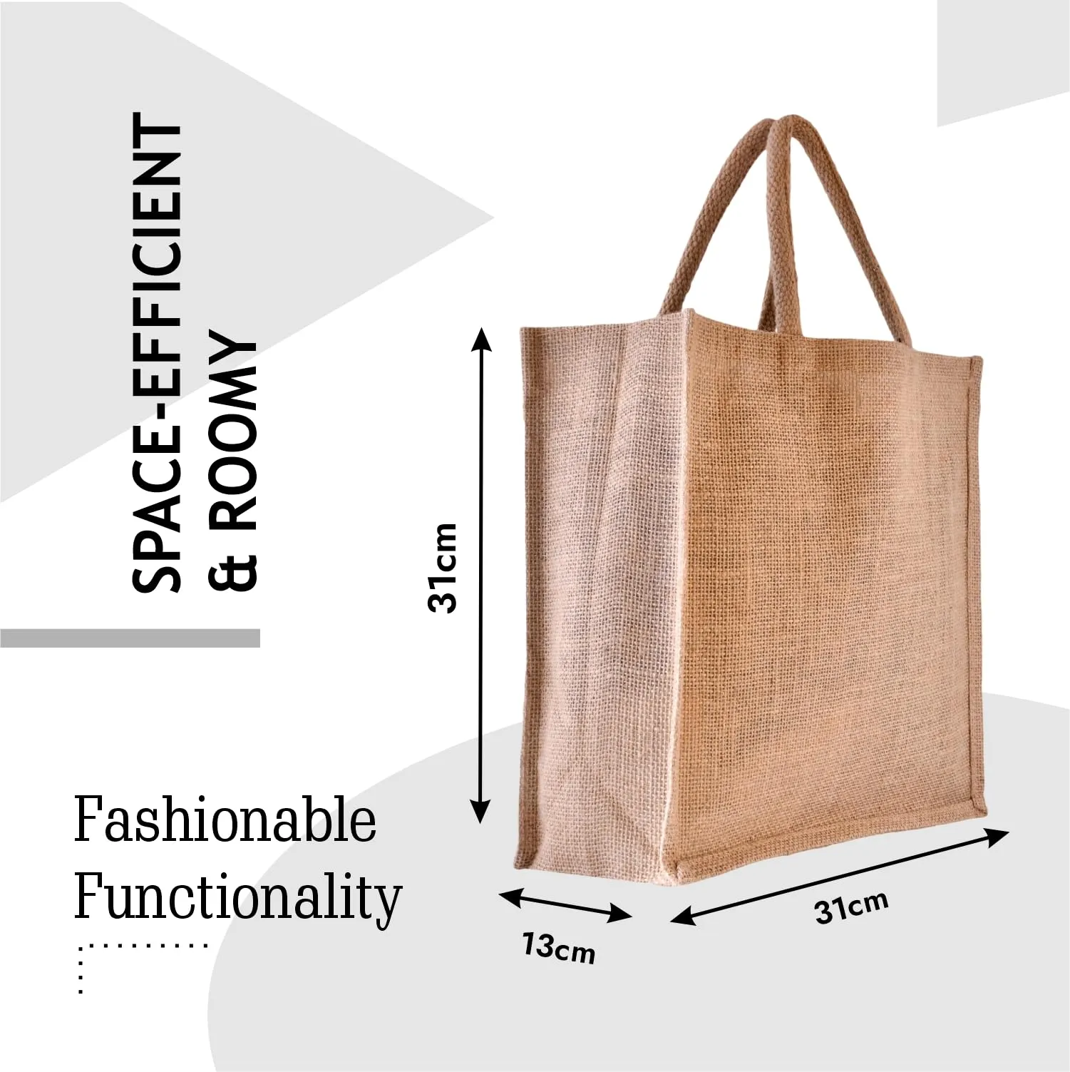 Heart Home Grocery Bag | Jute Carry Bag | Reusable Shopping Bag | Lunch Handbag | Zipper Grocery Bag with Handle | Plain Daily Utility Grocery Bag | Brown
