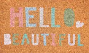 Hello Beautiful Doormat Colourful