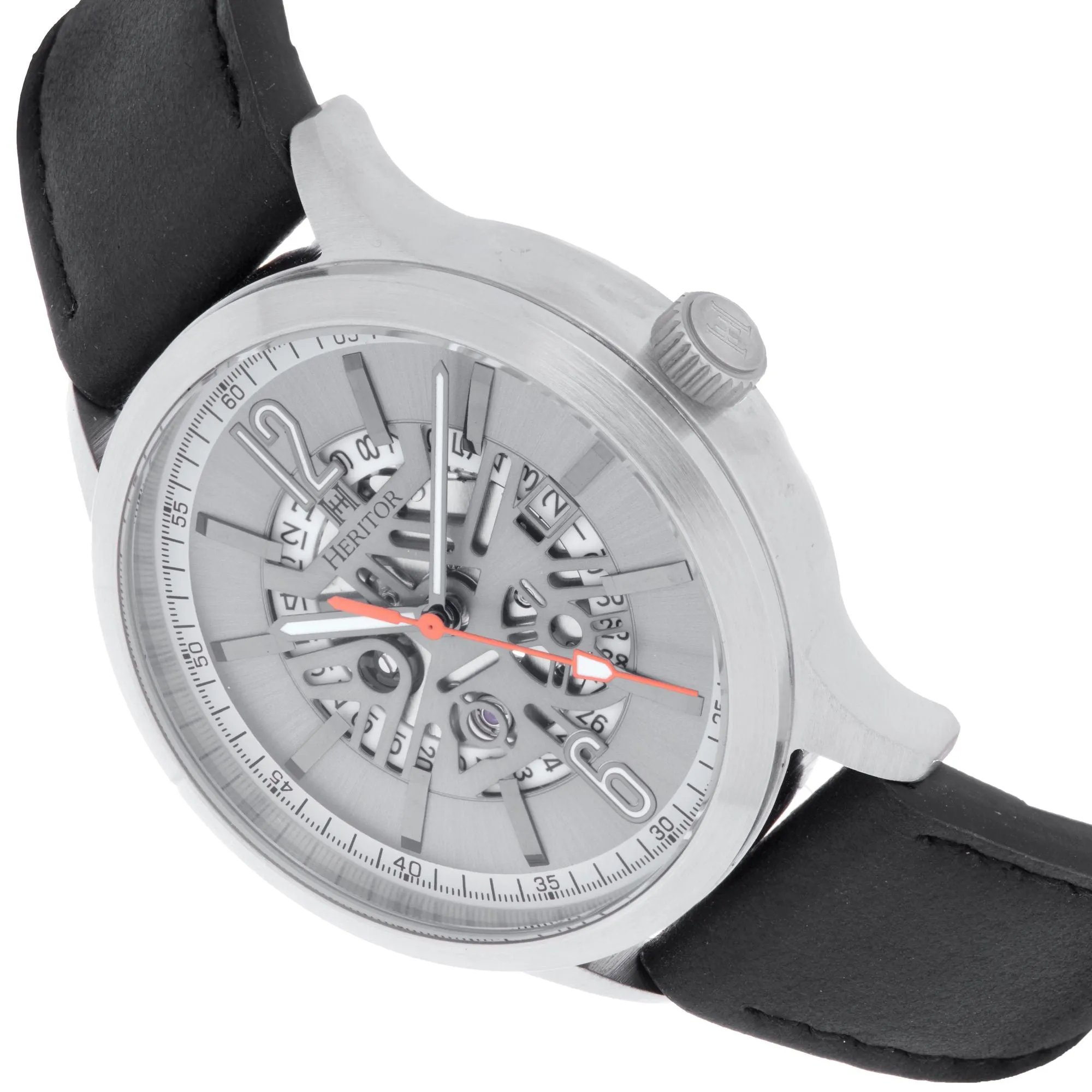 Heritor Automatic Dayne Leather-Band Watch w/Date