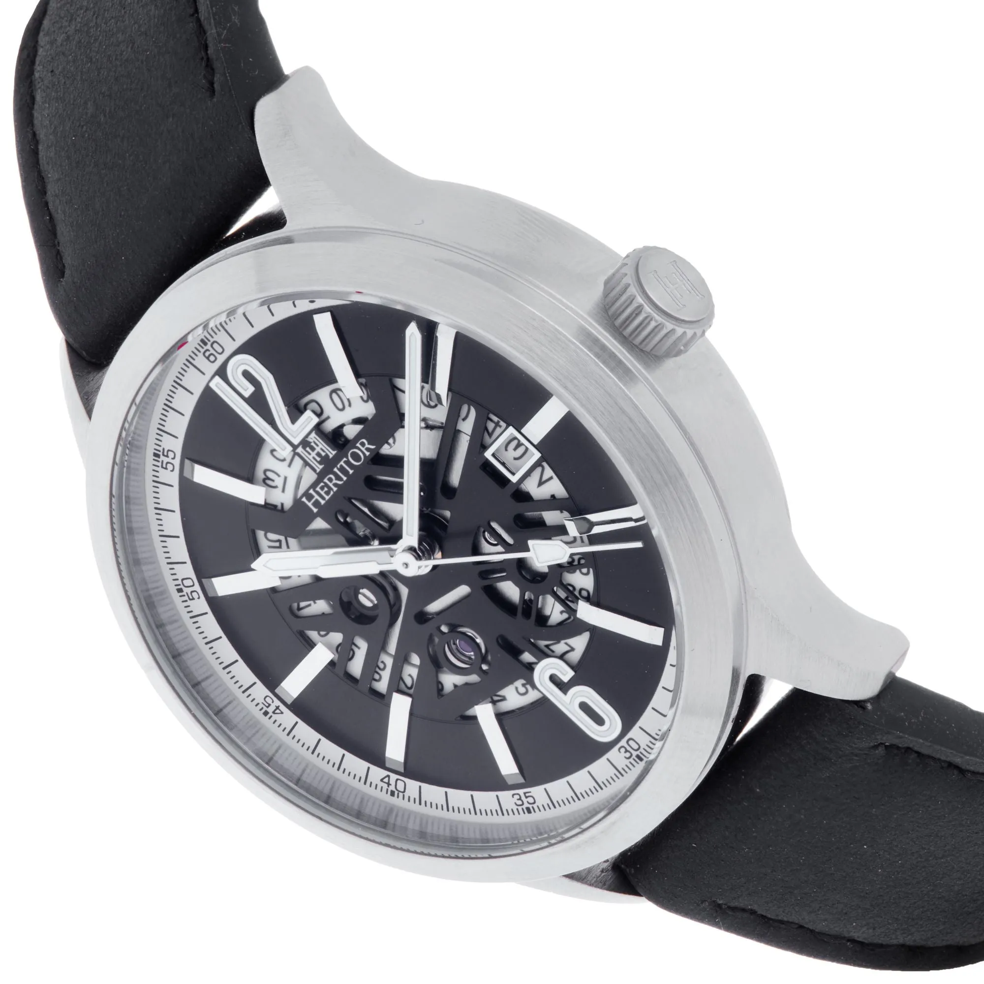 Heritor Automatic Dayne Leather-Band Watch w/Date