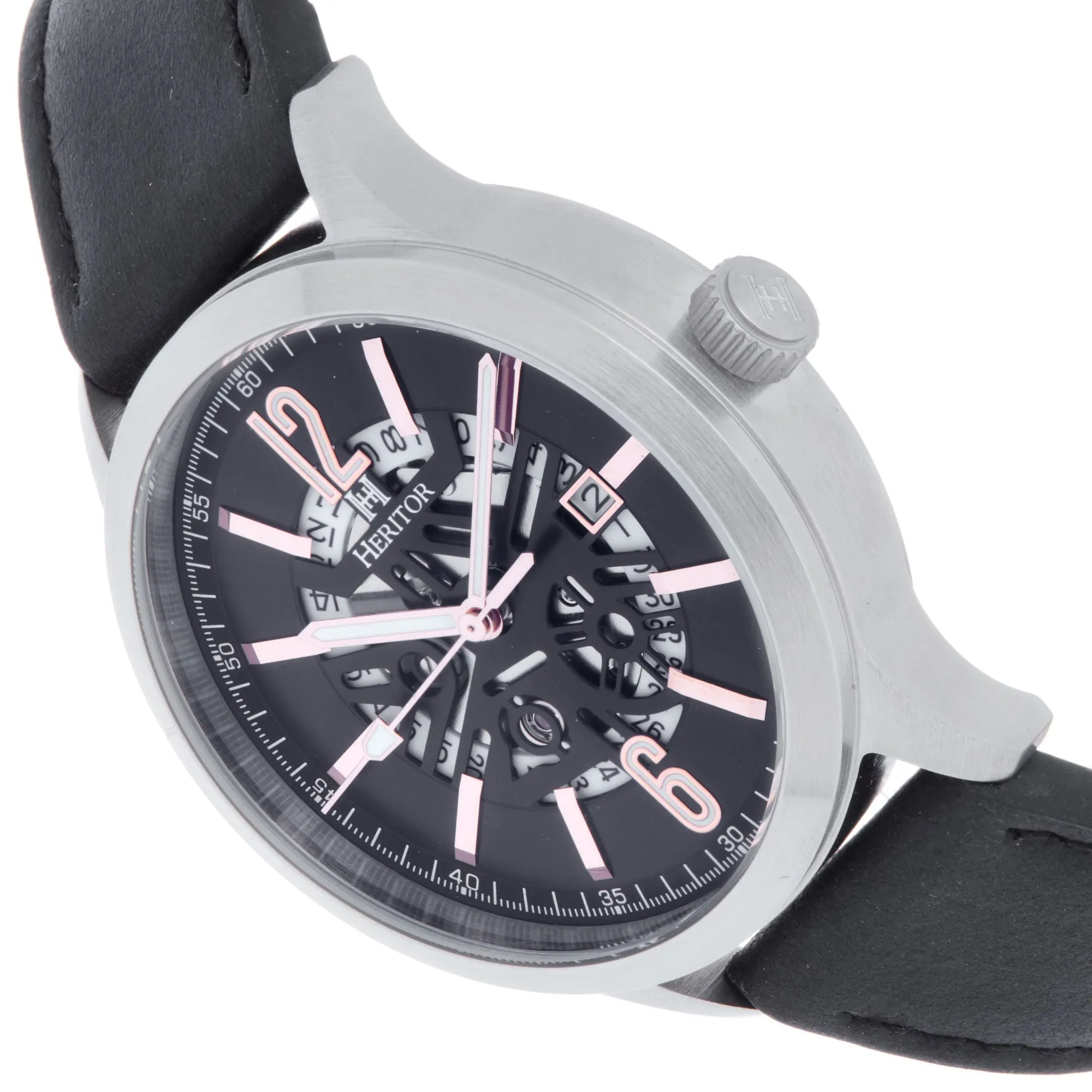 Heritor Automatic Dayne Leather-Band Watch w/Date