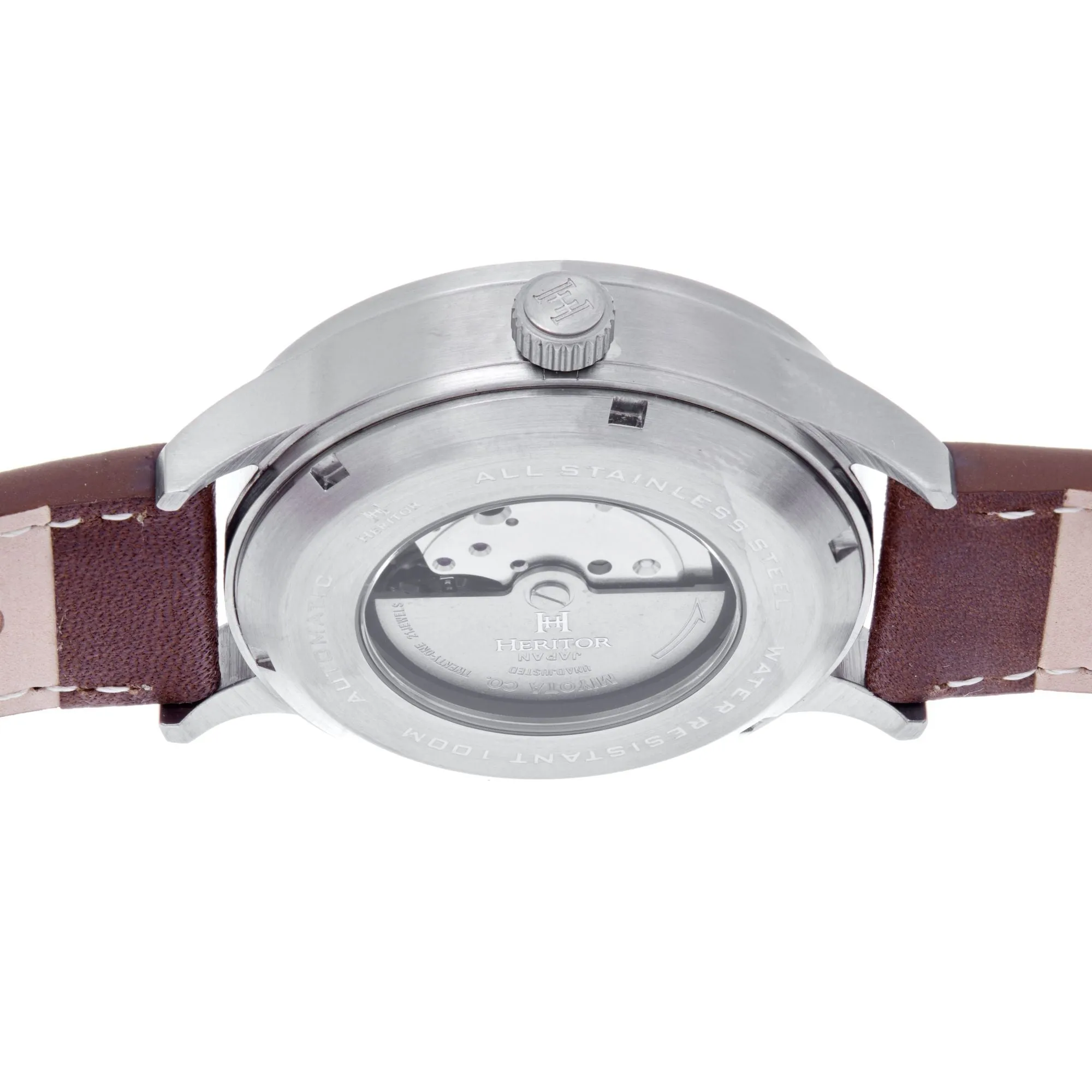 Heritor Automatic Dayne Leather-Band Watch w/Date