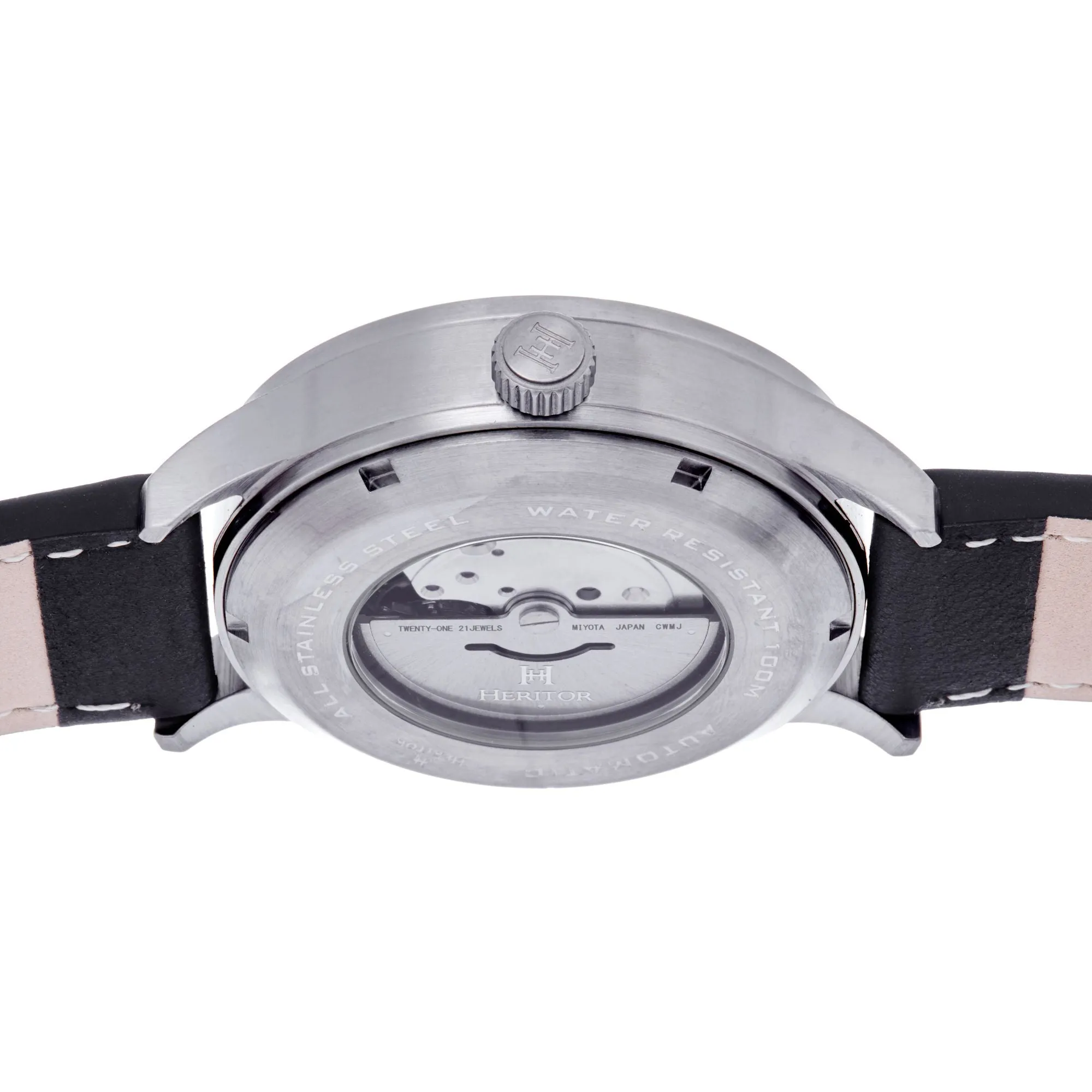 Heritor Automatic Dayne Leather-Band Watch w/Date
