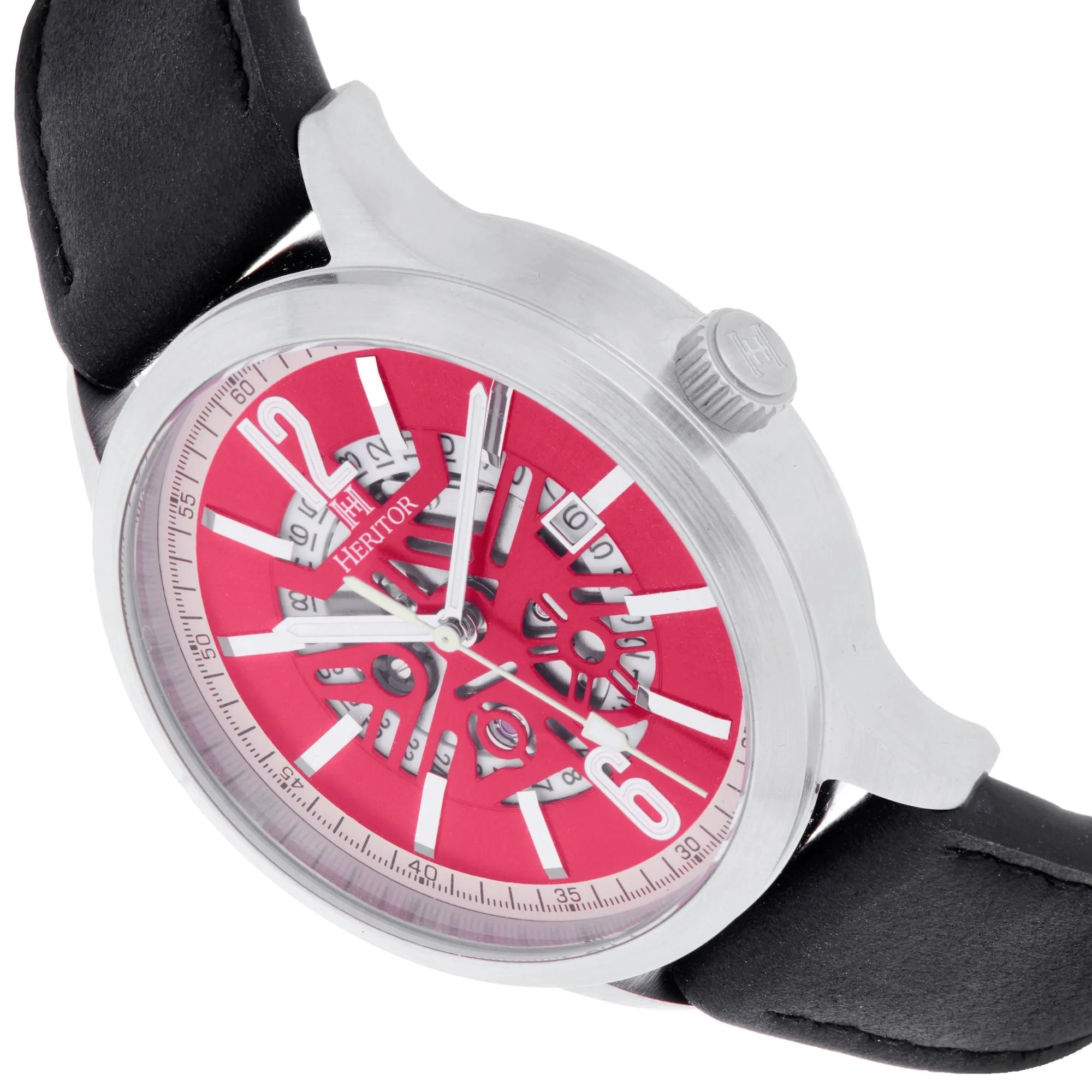 Heritor Automatic Dayne Leather-Band Watch w/Date