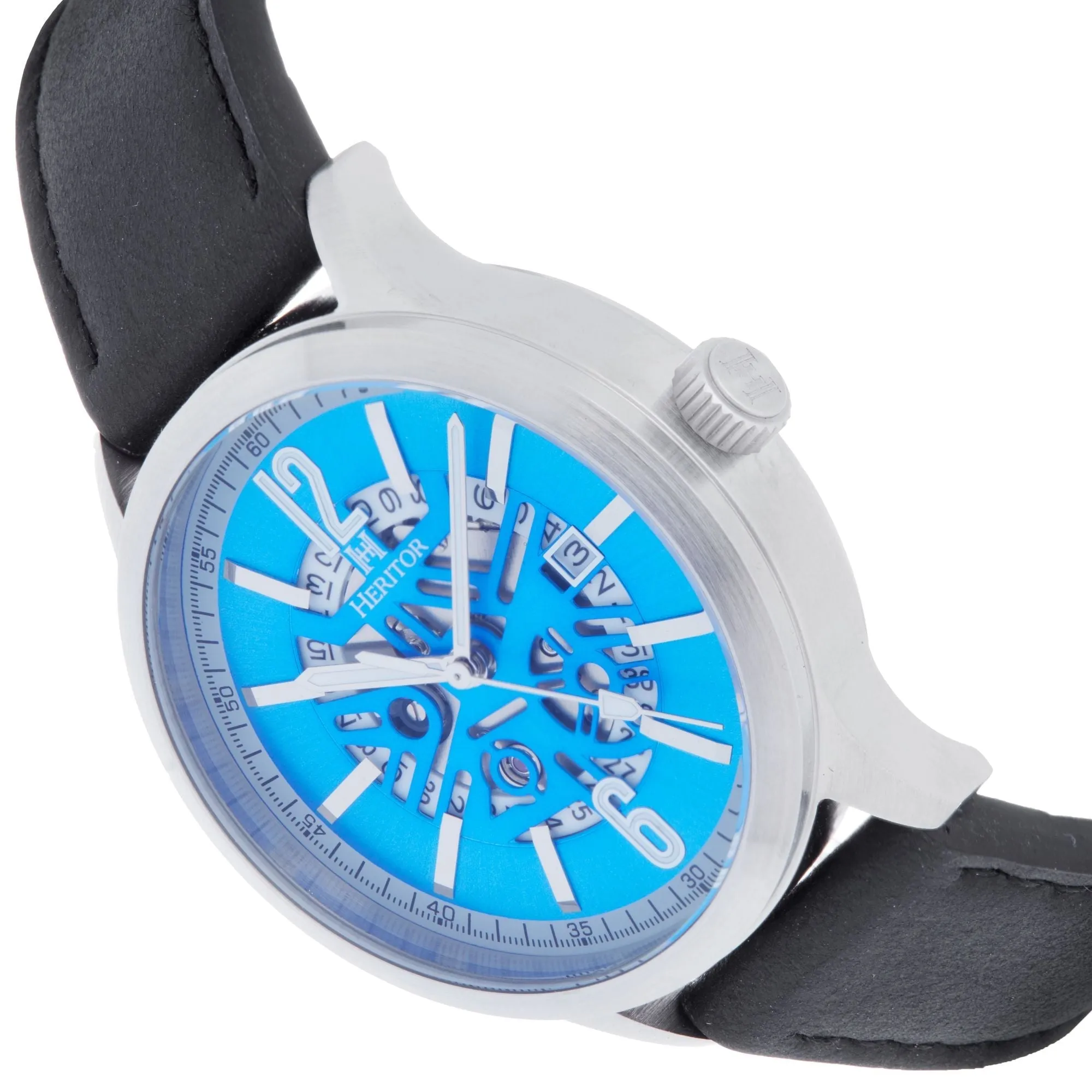 Heritor Automatic Dayne Leather-Band Watch w/Date
