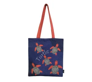 House of Omaya Printed Baby Red Turtle Cotton Canvas Tote Bag (Size 34x36 Cms.)