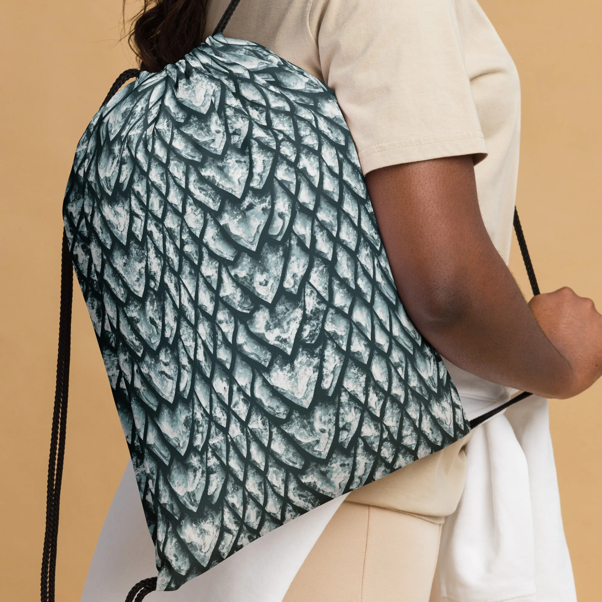 Ice Dragon Scale Drawstring Bag
