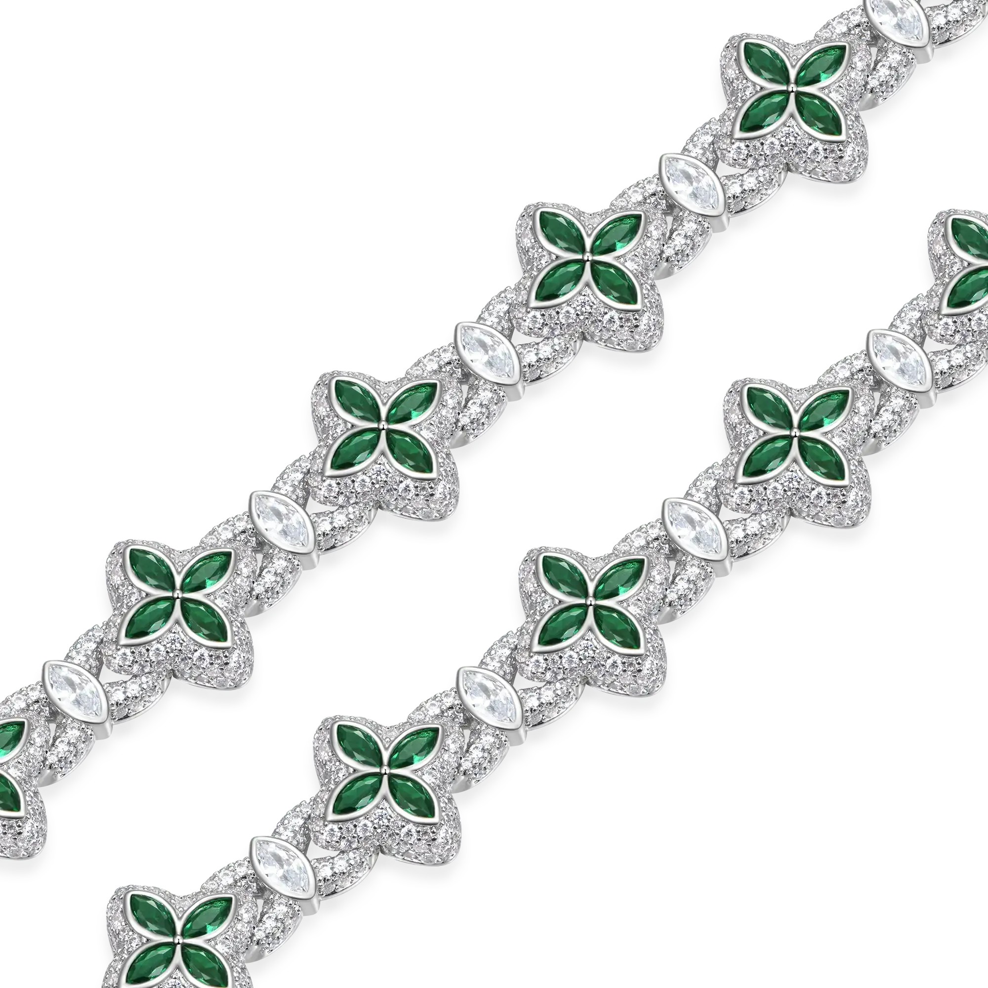Iced Luminous Clover Necklace