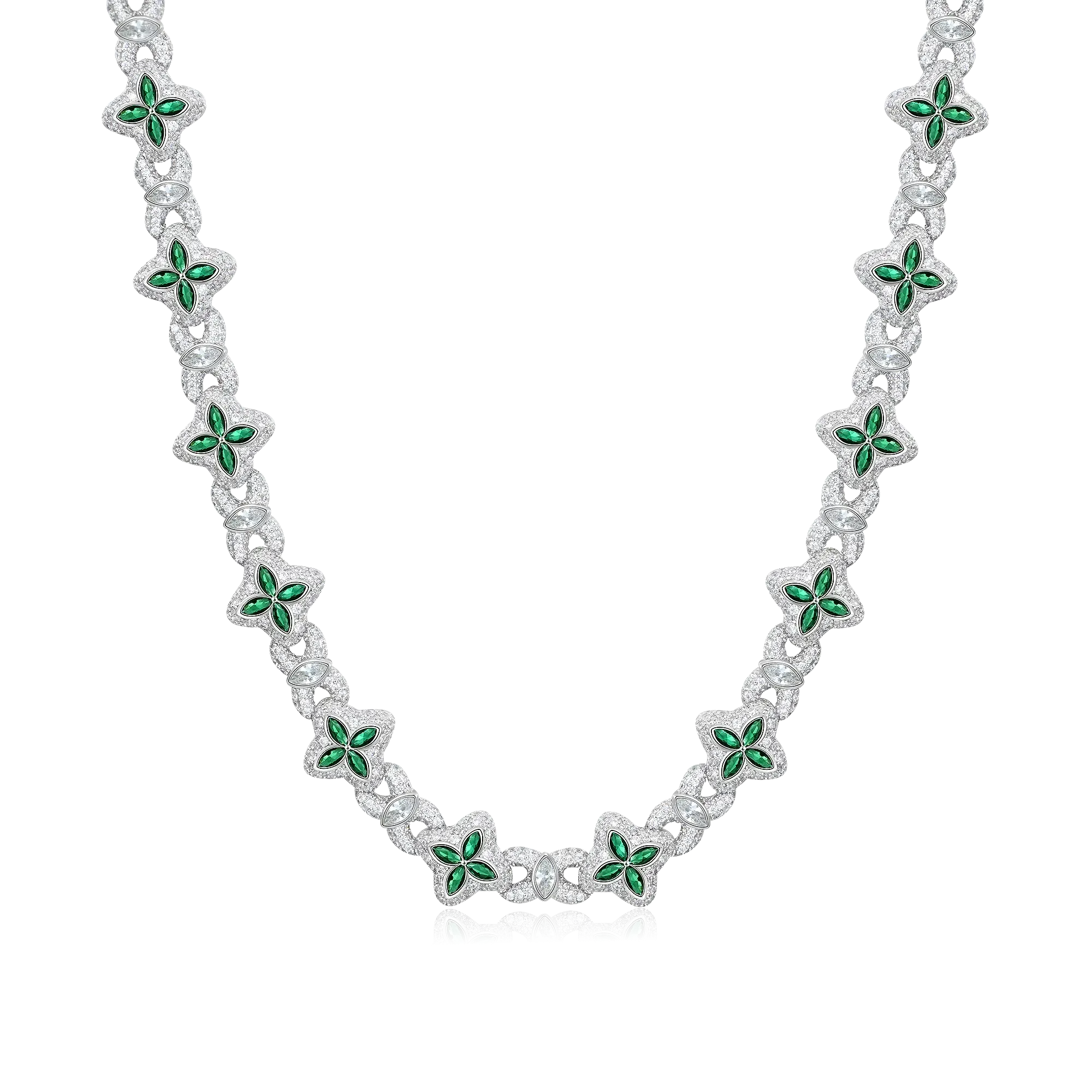 Iced Luminous Clover Necklace