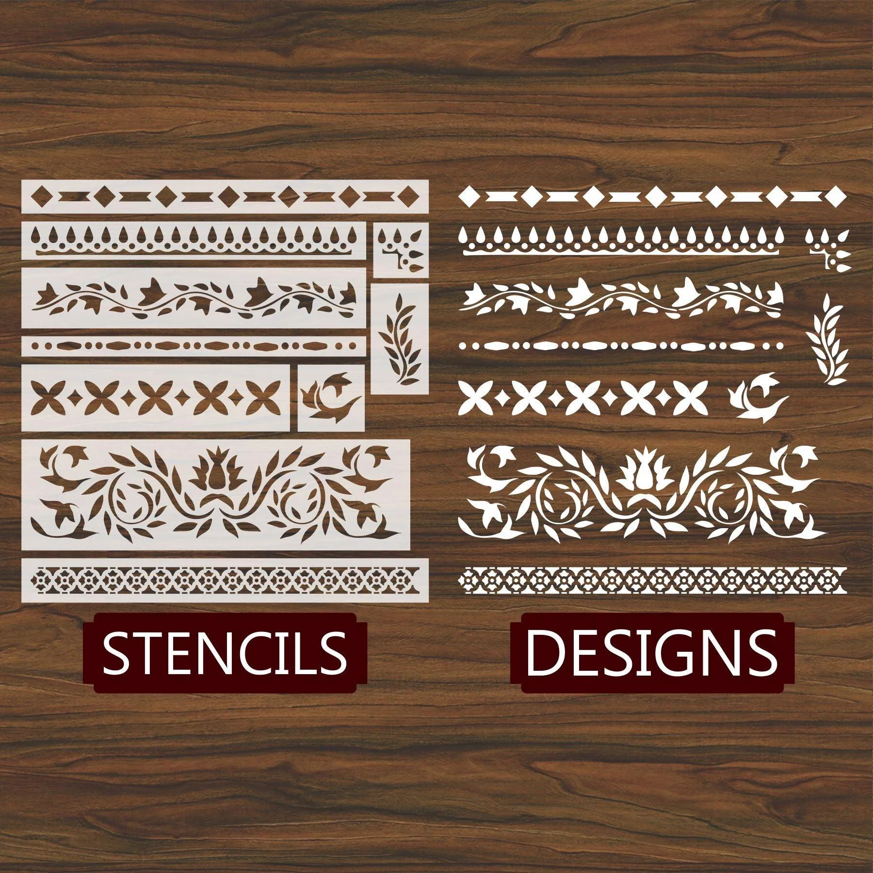 Indian Inlay (furniture and fabric) Reusable Stencil For Canvas And Wall Painting.ID #459
