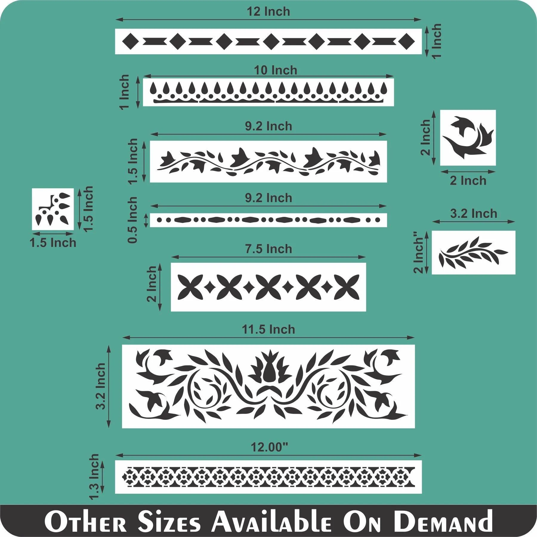 Indian Inlay (furniture and fabric) Reusable Stencil For Canvas And Wall Painting.ID #459