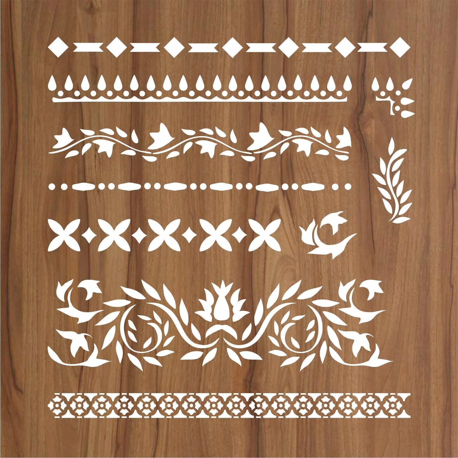 Indian Inlay (furniture and fabric) Reusable Stencil For Canvas And Wall Painting.ID #459
