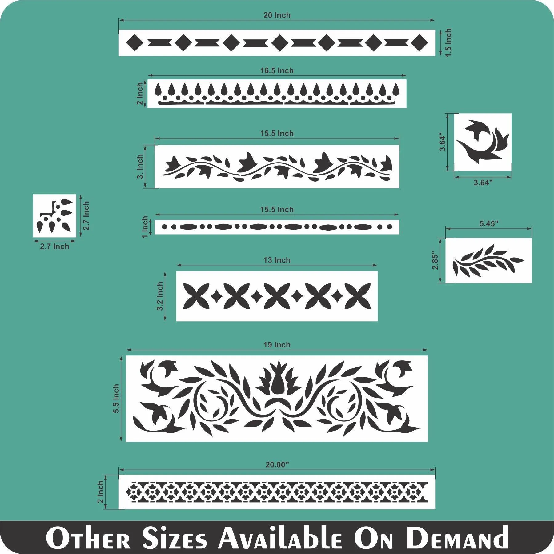 Indian Inlay (furniture and fabric) Reusable Stencil For Canvas And Wall Painting.ID #459
